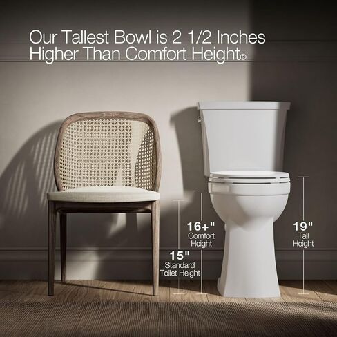 KOHLER Corbelle Tall Two-Piece Elongated Toilet With Skirted Trapway 1.28 Gpf in Saudi Arabia