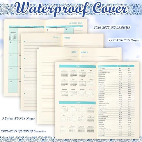 Ctosree 6 Pcs Pocket Calendar 2026-2027 for Purse New Year Boho Gifts Small Purse Calendar Gifts Boho Monthly Pocket Handheld Planner Inspirational Planners for Organizing Women 24 Months in Saudi Arabia