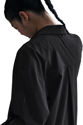 قميص Nike 24.7 PerfectStretch للسيدات ذو أكمام طويلة مقاس كبير (HM8385-010، أسود/رمادي دخاني داكن) مقاس متوسط in Saudi Arabia