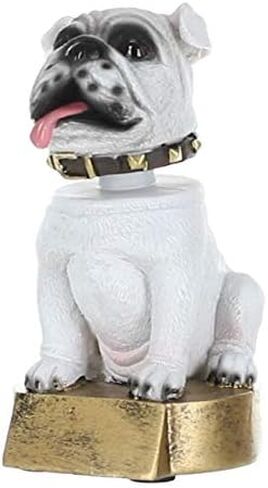جائزة Decade Awards Bulldog Bobblehead Mascot Trophy، باللون الأبيض - بطول 15.24 سم | جائزة البلدغ المحفورة - قم بالتخصيص الآن in Kuwait