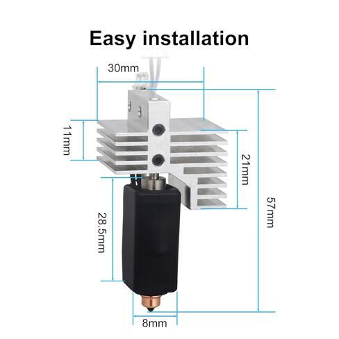 0.4 مم سيراميك عالي الجودة cc Hotend لـ Centauri Carbon Print Head Extruder Kit نهاية ساخنة بالوعة الحرارة فوهة فولاذية صلبة مع غطاء سيليكون لـ Elegoo Centauri (hotend) in Saudi Arabia