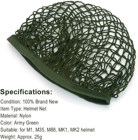 Helmet Net Parts, Helmet Scrim Camouflage Net Cover Fit for M1 M35 M88 Helmet, Green in Saudi Arabia