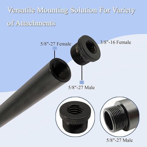 Mic Stand Extension Tube with 3/8" to 5/8" Microphone Extension Pipe Adapter for Mic Booms,Arm Stand 2 Pack in Saudi Arabia