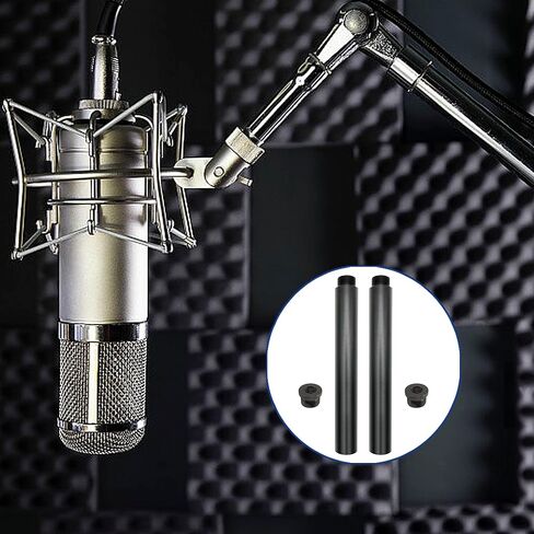 Mic Stand Extension Tube with 3/8" to 5/8" Microphone Extension Pipe Adapter for Mic Booms,Arm Stand 2 Pack in Saudi Arabia