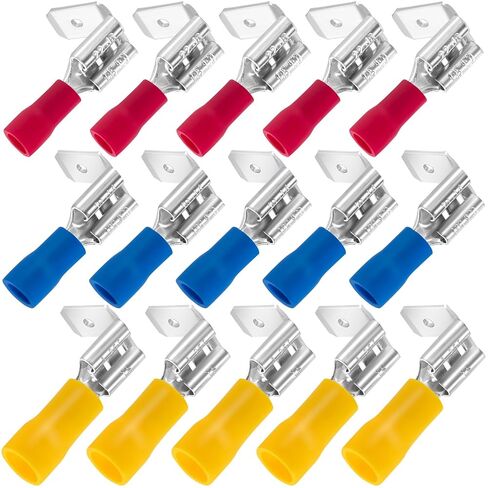 Verdial 15pcs Piggyback Crimp Connectors, Semi-Insulated Piggyback Spade Terminal Connectors, Quick Disconnect Female & Male Wire Crimps Terminals- Yellow & Blue & Red in Saudi Arabia