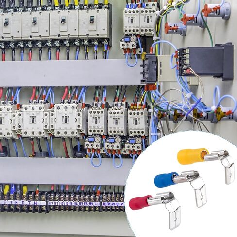 Verdial 15pcs Piggyback Crimp Connectors, Semi-Insulated Piggyback Spade Terminal Connectors, Quick Disconnect Female & Male Wire Crimps Terminals- Yellow & Blue & Red in Saudi Arabia