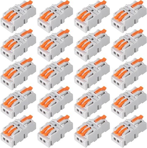 20PCS Lever Wire Connectors Quick Terminal Wire Connectors 600V 32A Conductor Compact Connector Electrical Connectors for Circuit Inline Splices (2 in 6 Out) in Saudi Arabia