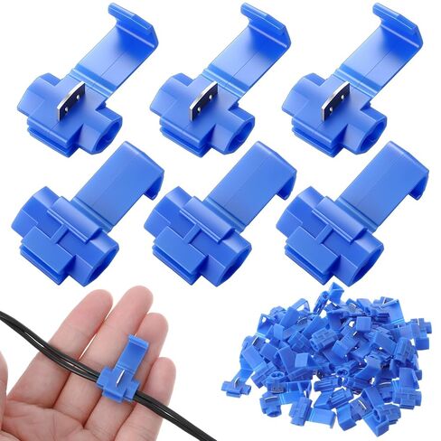 80PCS Solderless Quick Splice Snap Wire Connectors 18-14 Awg Splice Connector Cable Joiner Electrical Wire Connector Blue Cold Pressed Insulated Electric Wire Crimp Connectors in Saudi Arabia