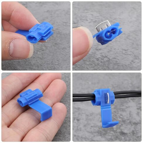 80PCS Solderless Quick Splice Snap Wire Connectors 18-14 Awg Splice Connector Cable Joiner Electrical Wire Connector Blue Cold Pressed Insulated Electric Wire Crimp Connectors in Saudi Arabia