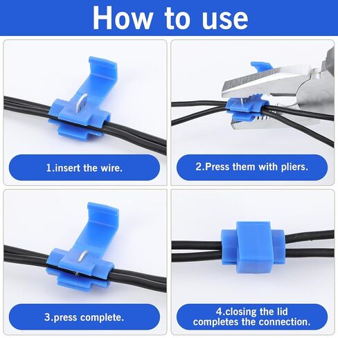80PCS Solderless Quick Splice Snap Wire Connectors 18-14 Awg Splice Connector Cable Joiner Electrical Wire Connector Blue Cold Pressed Insulated Electric Wire Crimp Connectors in Saudi Arabia