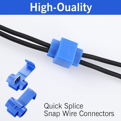 80PCS Solderless Quick Splice Snap Wire Connectors 18-14 Awg Splice Connector Cable Joiner Electrical Wire Connector Blue Cold Pressed Insulated Electric Wire Crimp Connectors in Saudi Arabia