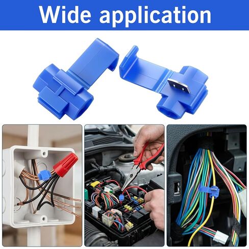 80PCS Solderless Quick Splice Snap Wire Connectors 18-14 Awg Splice Connector Cable Joiner Electrical Wire Connector Blue Cold Pressed Insulated Electric Wire Crimp Connectors in Saudi Arabia