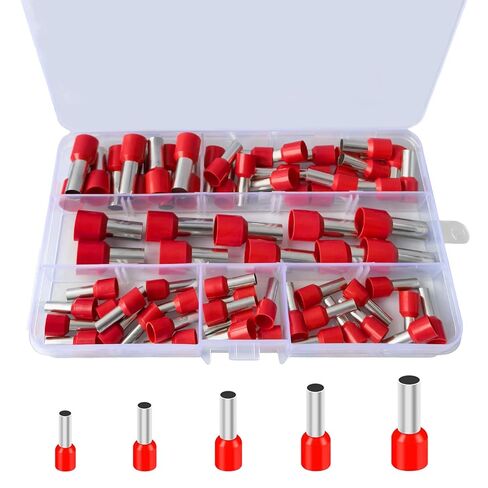 120PCS Wire Ferrule Kit Copper Crimp Ferrule Connectors Insulated Pin Cord End Terminals AWG(10 8 6 4 2) Gauge in Saudi Arabia