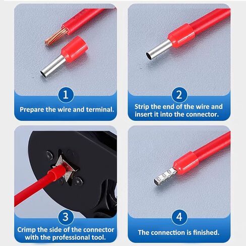 120PCS Wire Ferrule Kit Copper Crimp Ferrule Connectors Insulated Pin Cord End Terminals AWG(10 8 6 4 2) Gauge in Saudi Arabia