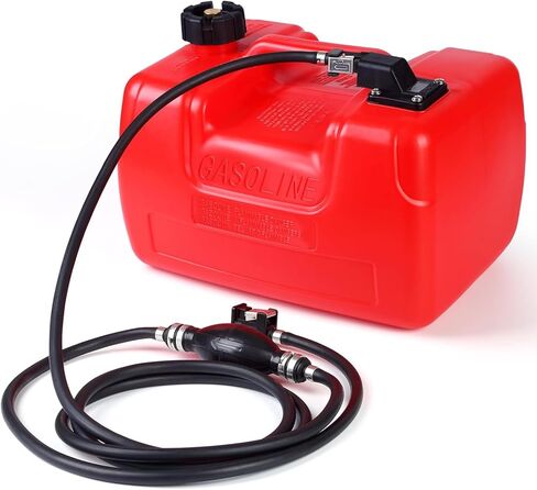 6L Portable Boat Tank 3 Gal, Outboard Marine Tank with 9.8ft Hose & Level Gauge Line l-Shaped Handle Easy to Carry in Saudi Arabia