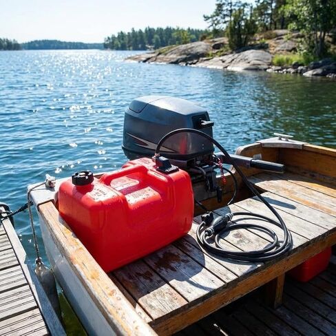 6L Portable Boat Tank 3 Gal, Outboard Marine Tank with 9.8ft Hose & Level Gauge Line l-Shaped Handle Easy to Carry in Saudi Arabia