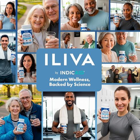 ILIVA-by-INDICAID 9-in-1 Immune Support Supplement: Daily Serving for Respiratory Immunity, Vitamin C, D3, Calcium, Zinc, Proprietary Herbal Elderberry+echinacea+Turmeric. 60 Tablets for 30 Days in Saudi Arabia