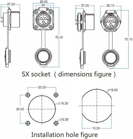 7-pin M16 size power signal circular connector female outdoor waterproof in Saudi Arabia