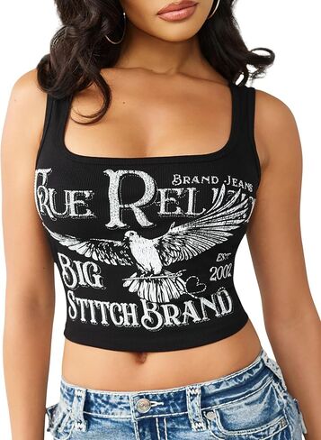 قميص بدون أكمام نسائي مطبوع عليه ضلع من True Religion in Saudi Arabia