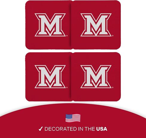 Desert Cactus Miami University Coaster MU Redhawks Water Absorbent Drink Square Coasters - Made from Natural Sandstone (Square 4 Pack - C) in Saudi Arabia