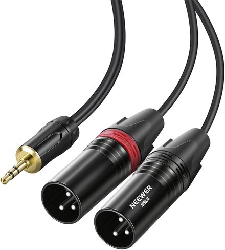 كابل NEEWER 3.5 مم إلى XLR، محول سلك صوت 10 أقدام ذكر إلى ذكر مع موصل AUX TRS 1/8 بوصة للهاتف اللوحي والكمبيوتر المحمول ومسجل الصوت ومشغل MP3 ومكبر الصوت Preamp، وليس لاستخدام الميكروفون، MS023 in Kuwait