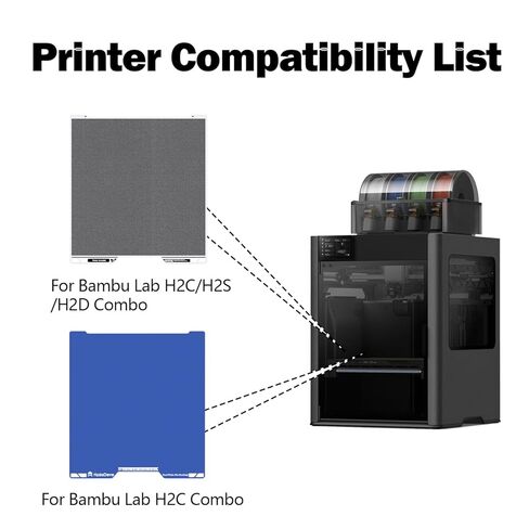 HzdaDeve 2PK H2C Vision Encoder and H2C Cool Plate Double Sided Smooth Cold Build Plate PEI Sheet Platform 335X346.5MM Advanced Accuracy Calibration Tool 5-Minute Calibration for Bambu Lab 3D Printer in Saudi Arabia