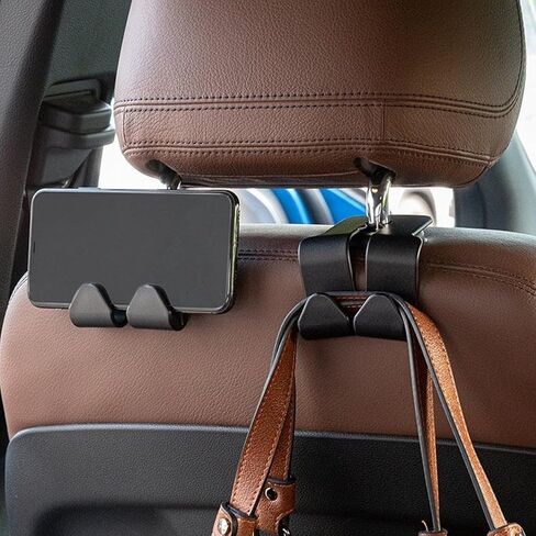 2 Pcs Heavy Duty Seat Back Hook Organizer, Multi-Purpose Car Hanger for Purses, Snacks & Umbrellas, Universal Fit in Saudi Arabia