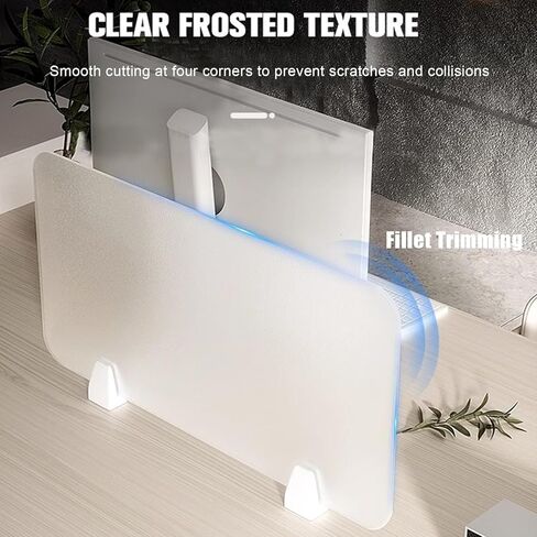 Portable Acrylic Privacy Screen - Freestanding Desk Divider Panel for Home & Office Workstations - Visual Distractions Control (60x50cm, Frosted Finish) in Saudi Arabia