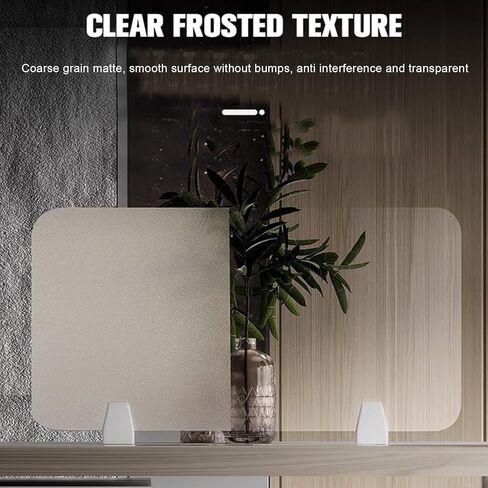 Portable Acrylic Privacy Screen - Freestanding Desk Divider Panel for Home & Office Workstations - Visual Distractions Control (60x50cm, Frosted Finish) in Saudi Arabia