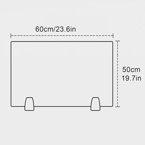 Portable Acrylic Privacy Screen - Freestanding Desk Divider Panel for Home & Office Workstations - Visual Distractions Control (60x50cm, Frosted Finish) in Saudi Arabia