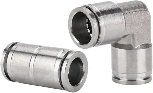 304 Stainless Steel Pneumatic Connector Pu-8 Air Pipe Quick Plugs PV Right-Angle Docking 2Pcs(304stainlesssteelPV-6) in Saudi Arabia