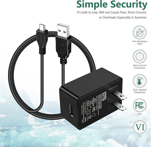FITE ON USB Wall Charger + Power Cord Compatible with MASINGO Karaoke Machine PA Portable Speaker Power Adapter UL Listed in Saudi Arabia