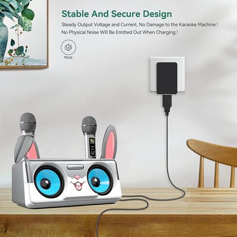 FITE ON USB Wall Charger + Power Cord Compatible with MASINGO Karaoke Machine PA Portable Speaker Power Adapter UL Listed in Saudi Arabia