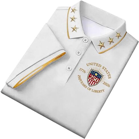 250 Anniversary USA Shirt Men's The United States Print Polo Shirts US Flag 1776-2026 Patriotic Tee Tops in Saudi Arabia
