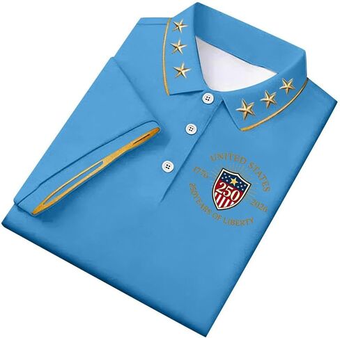 250 Anniversary USA Shirt Men's The United States Print Polo Shirts US Flag 1776-2026 Patriotic Tee Tops in Saudi Arabia