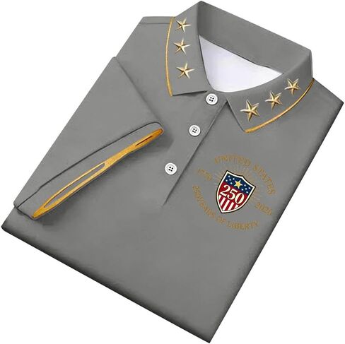 250 Anniversary USA Shirt Men's The United States Print Polo Shirts US Flag 1776-2026 Patriotic Tee Tops in Saudi Arabia