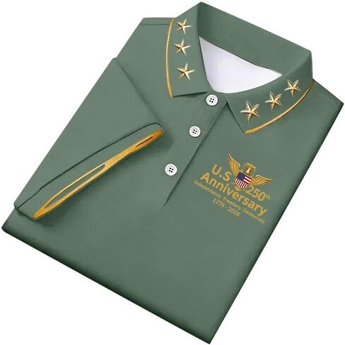 250 Anniversary USA Shirt Men's The United States Print Polo Shirts US Flag 1776-2026 Patriotic Tee Tops in Saudi Arabia