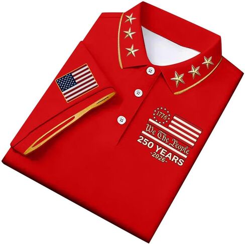 250 Anniversary USA Shirt Men's The United States Print Polo Shirts US Flag 1776-2026 Patriotic Tee Tops in Saudi Arabia