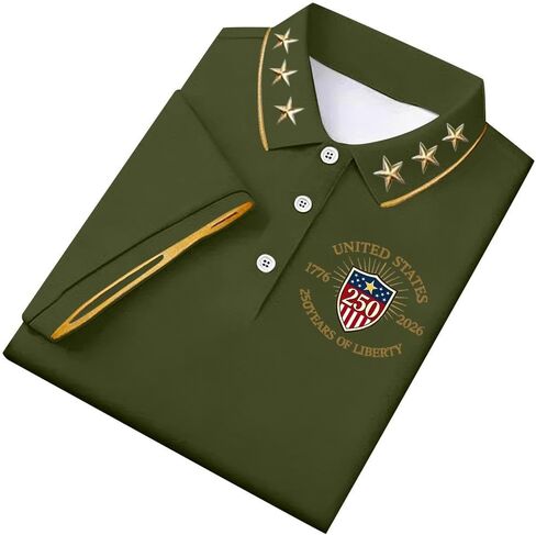 250 Anniversary USA Shirt Men's The United States Print Polo Shirts US Flag 1776-2026 Patriotic Tee Tops in Saudi Arabia