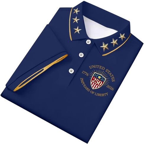 250 Anniversary USA Shirt Men's The United States Print Polo Shirts US Flag 1776-2026 Patriotic Tee Tops in Saudi Arabia