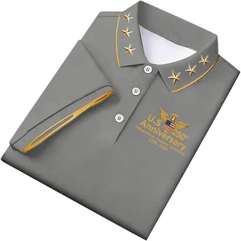 250 Anniversary USA Shirt Men's The United States Print Polo Shirts US Flag 1776-2026 Patriotic Tee Tops in Saudi Arabia