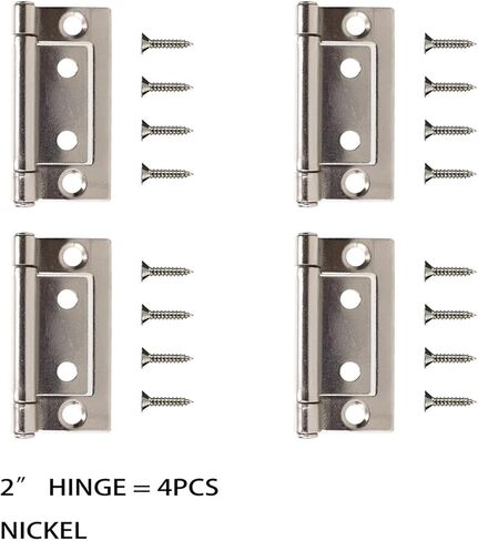 2 Inch Iron Furniture Mortise Hinge for Cabinet Door with Free Screws 135 Degree Open Antique Copper 1Pcs(Nickel 4ps) in Saudi Arabia