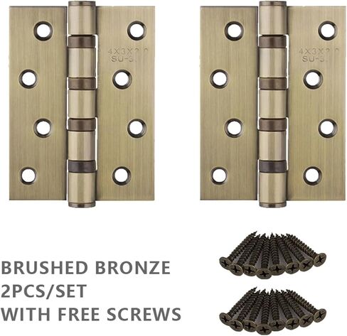 Brushed Nickel and Bronze Color Stainless Steel 4 Inch House Door Hinge Open 270 Degree Hinge with Screws 1Pcs(Brushed Bronze) in Saudi Arabia