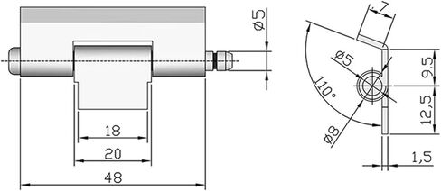 Detachable Stainless Steel 304 Curved Hinge Industrial Distribution Equipment 1Pcs(CL112-IronZincBlue) in Saudi Arabia