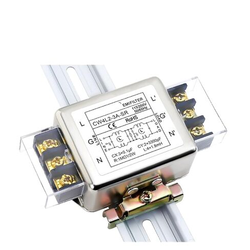 Single-Phase AC 220V Filter CW4EL2 Terminal Block 3/6A Rail 20/30A-SR Anti-Interference servo Double-Stage AC 220V(CW4L2-10A -SR Small Guide Rail Type) in Kuwait