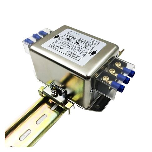 مرشح الطاقة 220V10A مزدوج المرحلة محطة كتلة دليل السكك الحديدية نوع CW4L2-6A/10A-R (نوع السكك الحديدية دليل 6A) in Kuwait