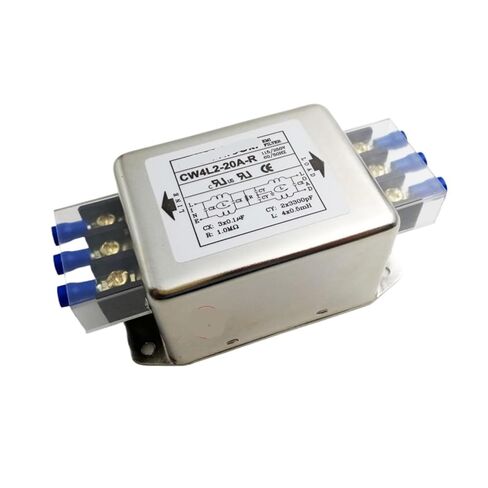 مرشح الطاقة 220V10A مزدوج المرحلة محطة كتلة دليل السكك الحديدية نوع CW4L2-6A/10A-R (نوع السكك الحديدية دليل 6A) in Kuwait