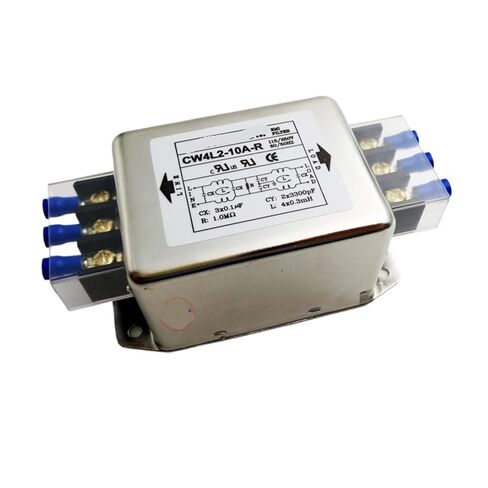 مرشح الطاقة 220V10A مزدوج المرحلة محطة كتلة دليل السكك الحديدية نوع CW4L2-6A/10A-R (نوع السكك الحديدية دليل 6A) in Kuwait