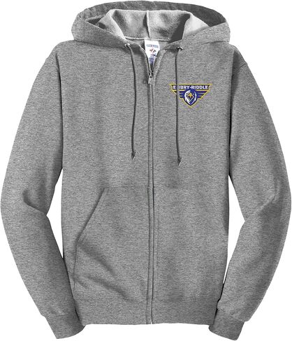 Sorority Letters Shop Embry Riddle Aeronautical University Full-Zip Hooded Sweatshirt Embroidered with Embry Riddle Logo in Saudi Arabia