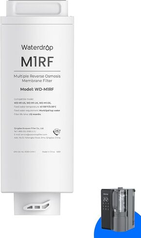 فلتر Waterdrop M1RF، بديل لنظام التناضح العكسي لسطح الطاولة Waterdrop M1، عمر 12 شهرًا in Saudi Arabia